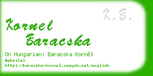 kornel baracska business card