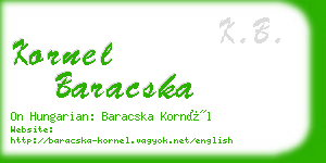 kornel baracska business card